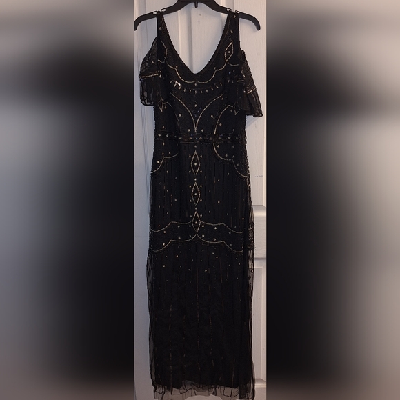 Babeyond Dresses & Skirts - BaBeyond Black and Gold Jeweled Evening Gown XL